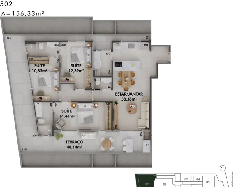Apartamento de Alto Estándar en Venta en Cacupé | 108 m² | 3 Dormitorios | Florianópolis — Cacupé