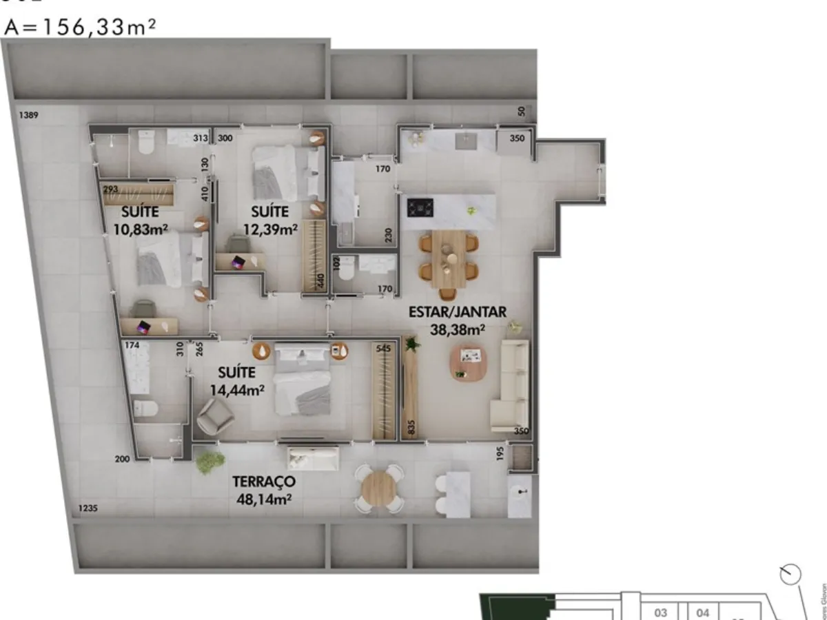 Apartamento de Alto Padrão à Venda em Cacupé | 108 m² | 3 Dormitórios | Florianópolis — Cacupé