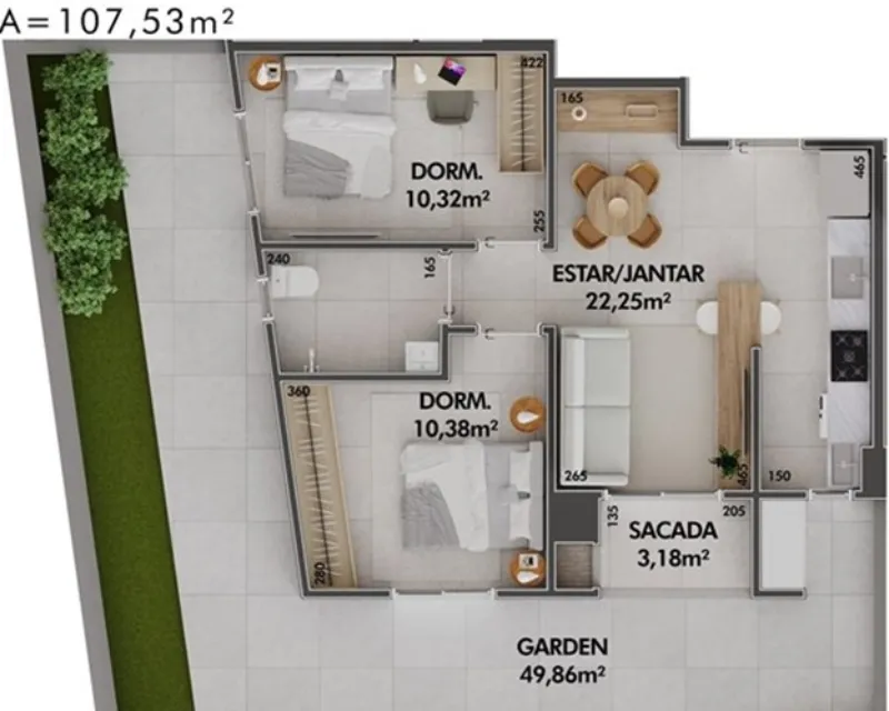 Apartamento Garden en Venta – ADORE | CACUPÉ, Florianópolis, Unidad 107 — Cacupé